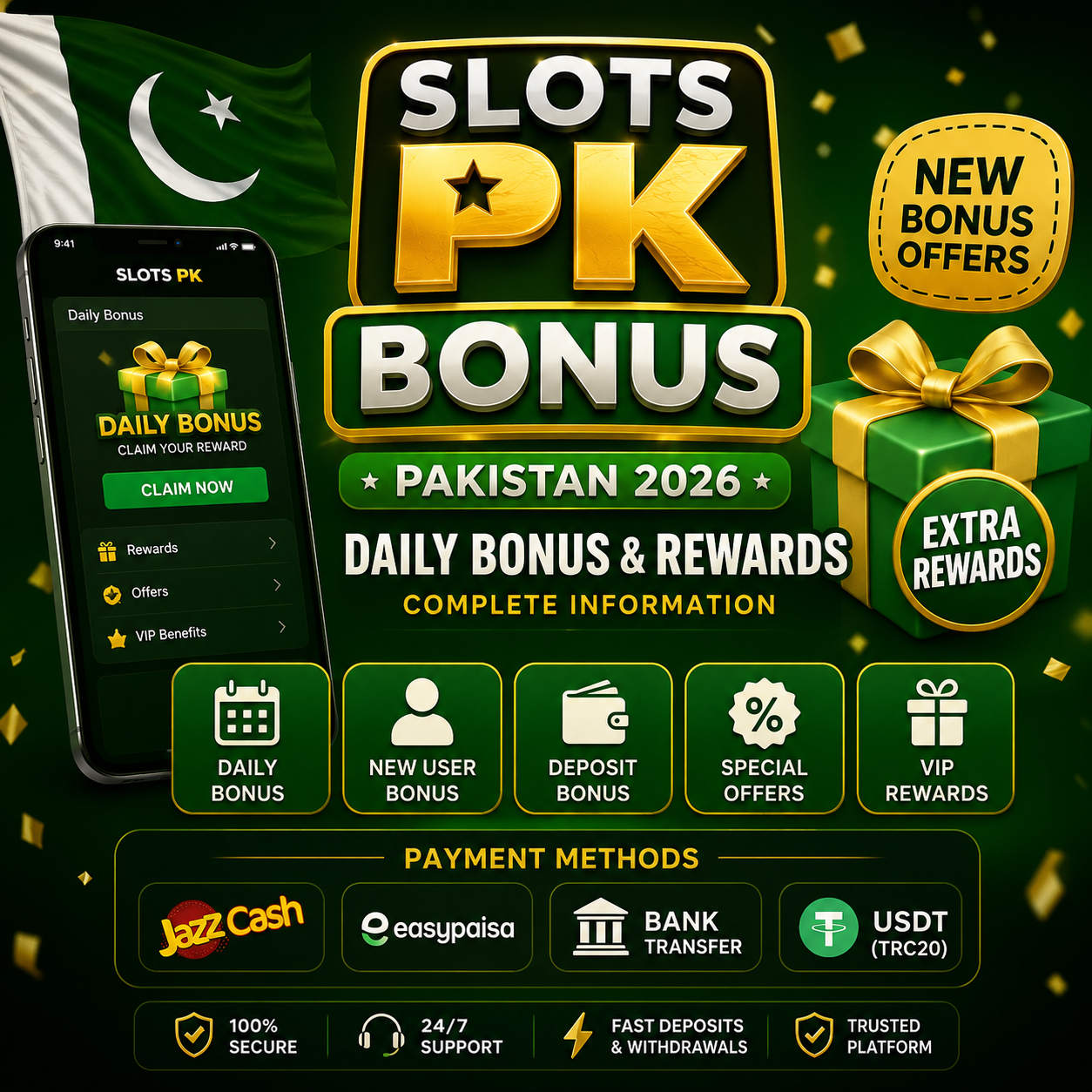 SlotsPK Bonus Pakistan 2026 Daily Bonus Rewards and Latest Offers
